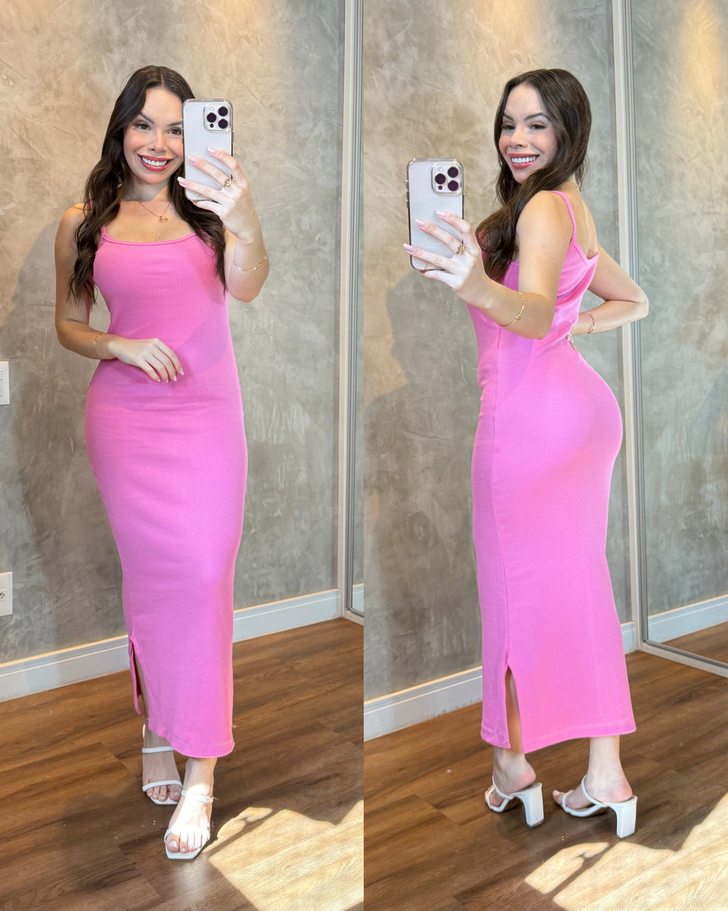 Vestido Kezia ribana canelado