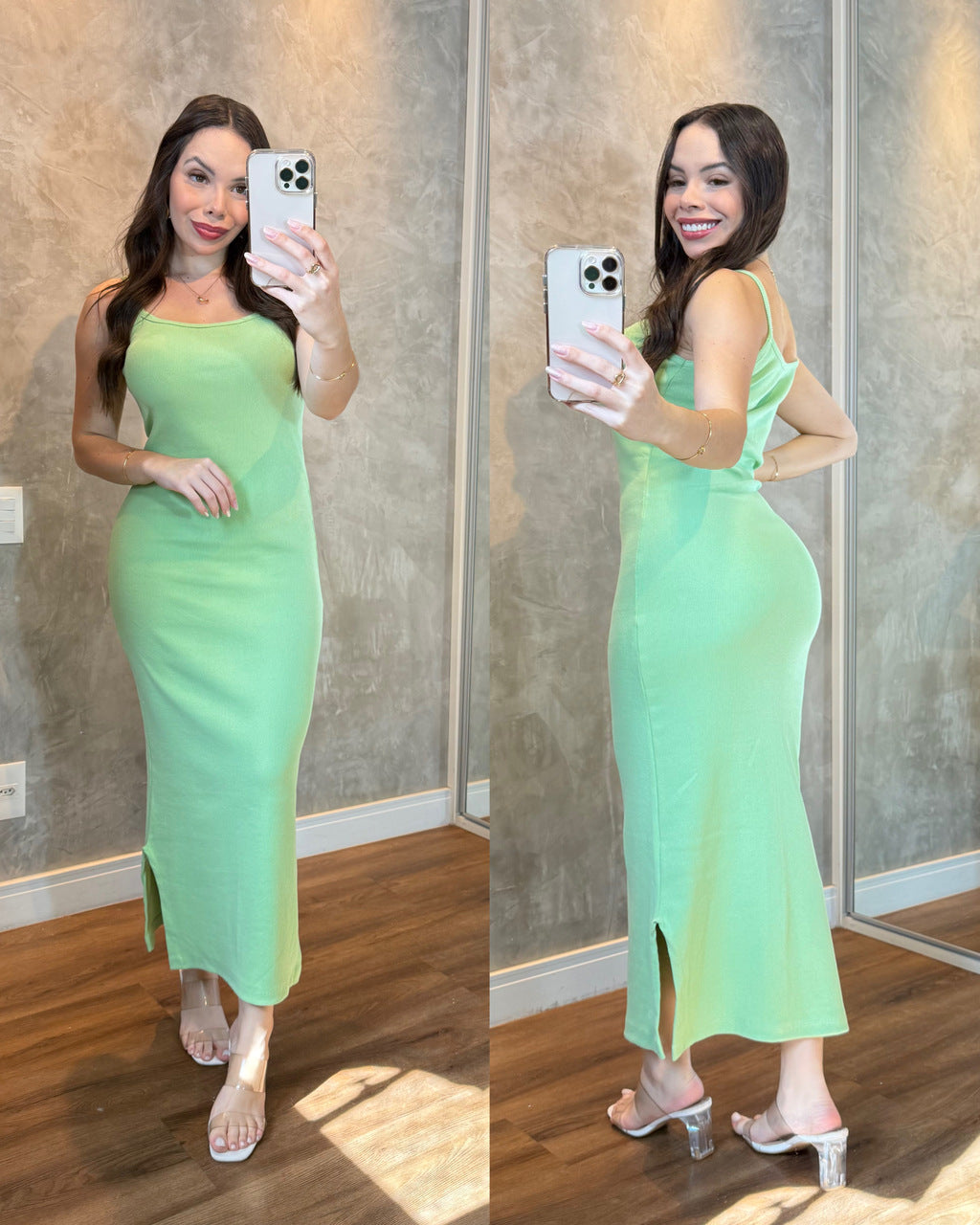 Vestido Kezia ribana canelado