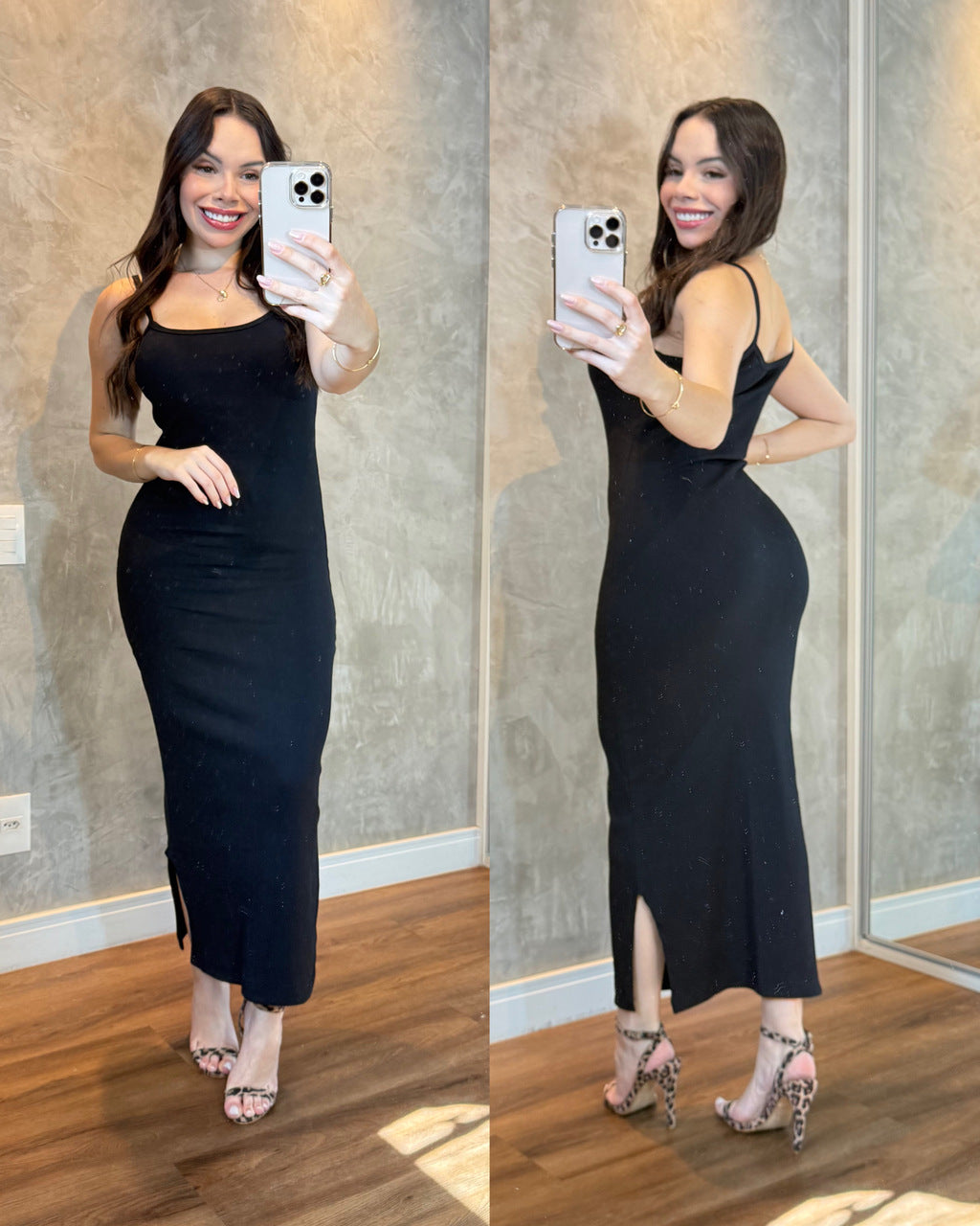 Vestido Kezia ribana canelado