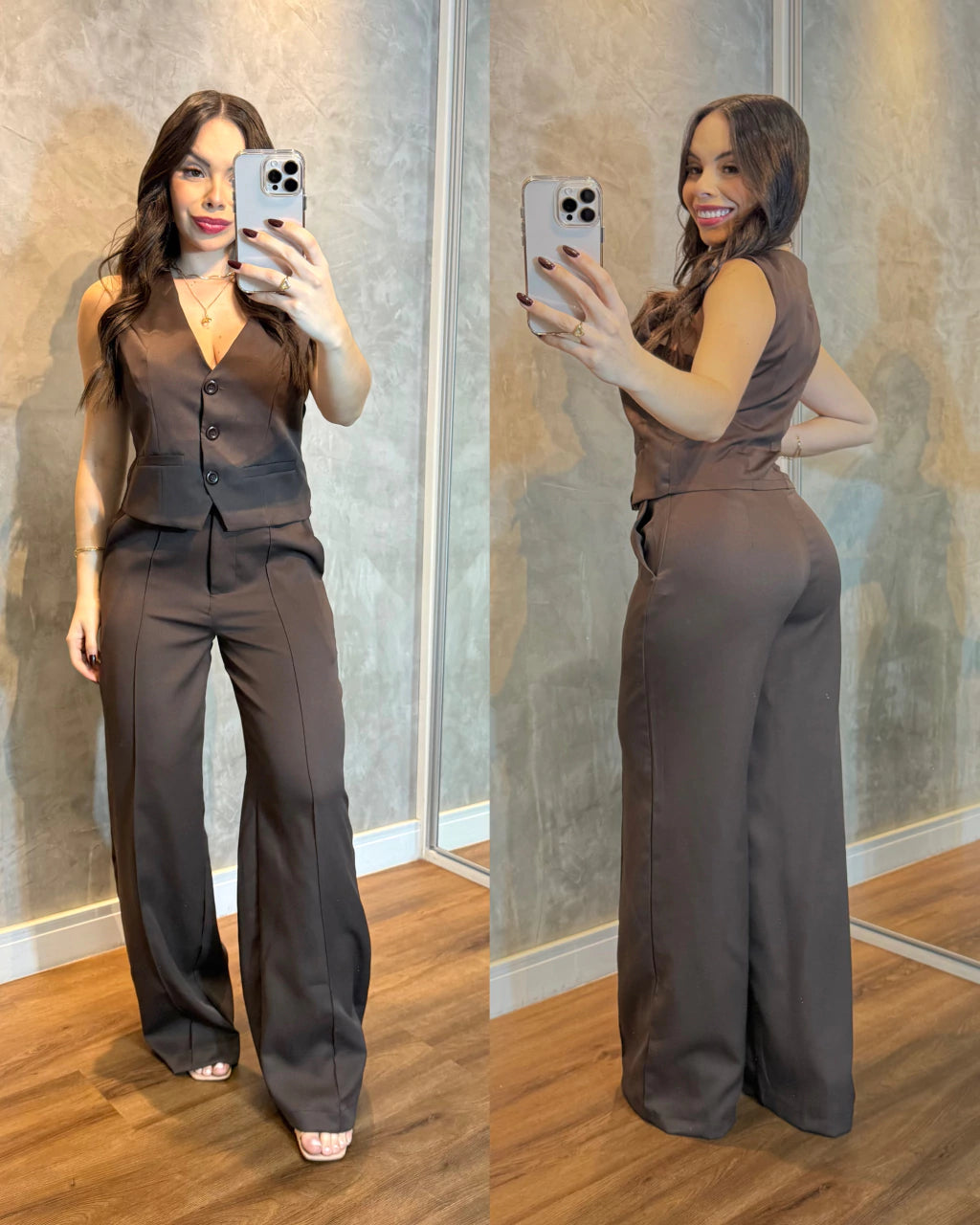 Conjunto Mariana colete e calça alfaiataria