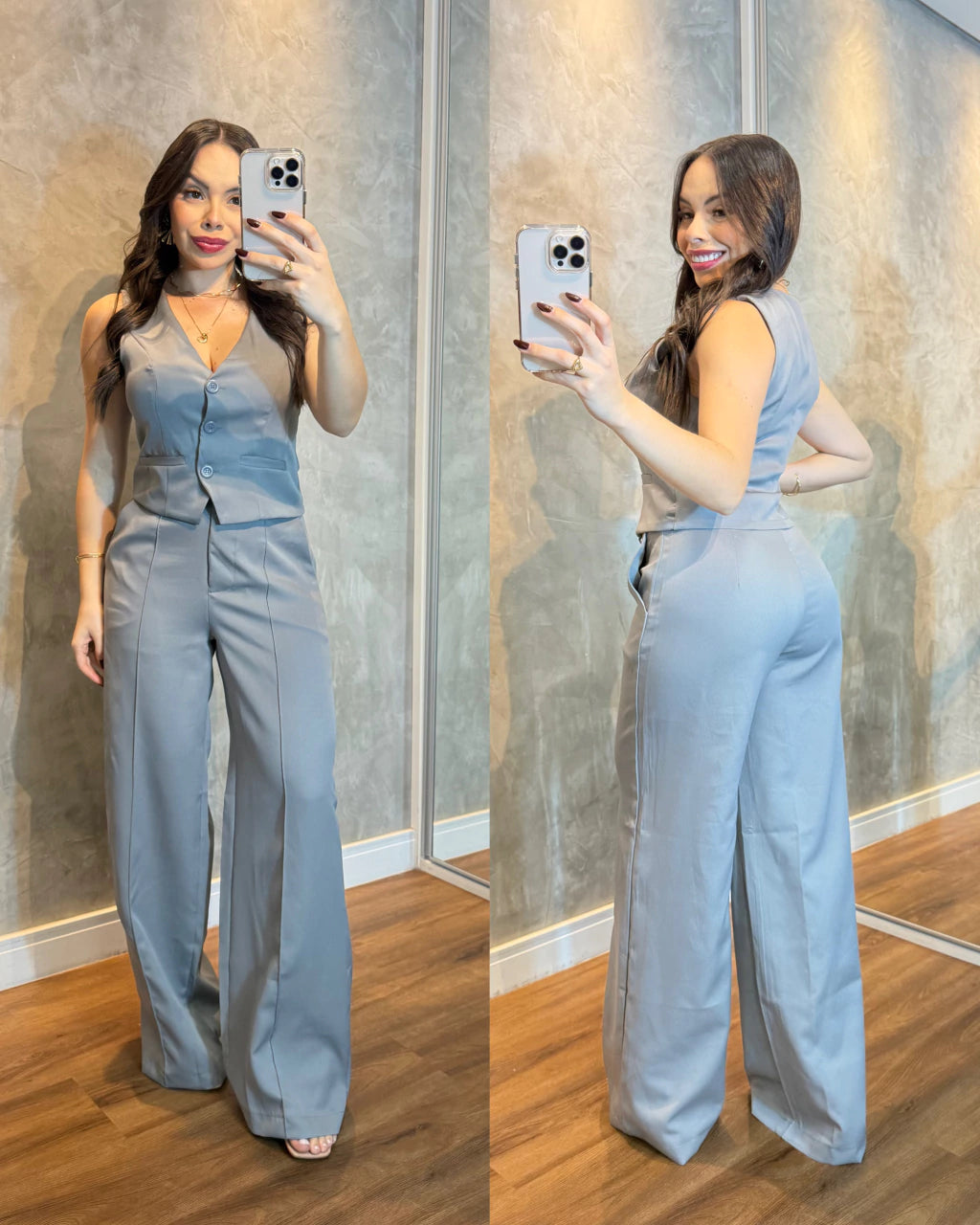 Conjunto Mariana colete e calça alfaiataria