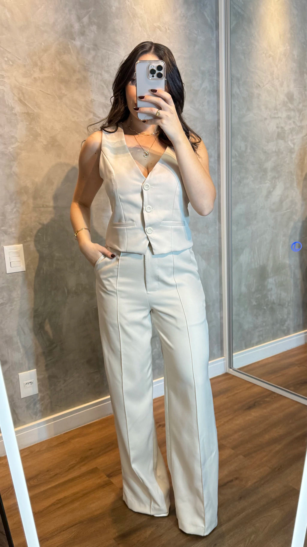 Conjunto Mariana colete e calça alfaiataria