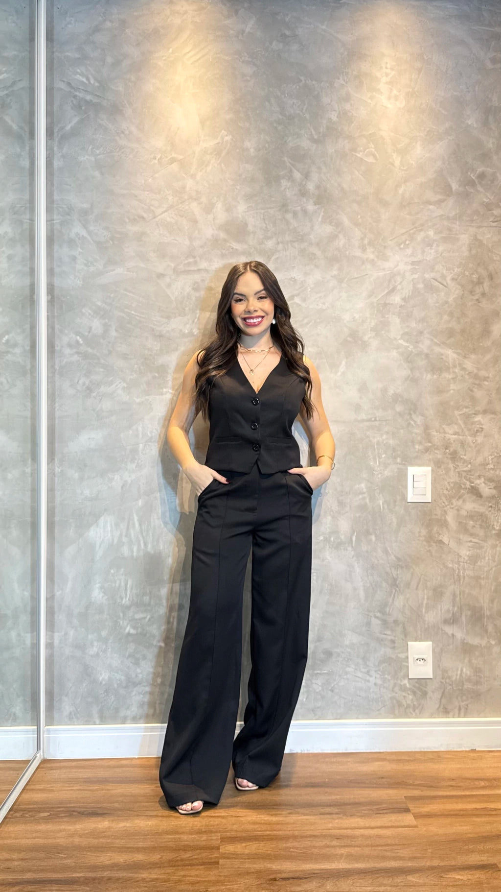 Conjunto Mariana colete e calça alfaiataria