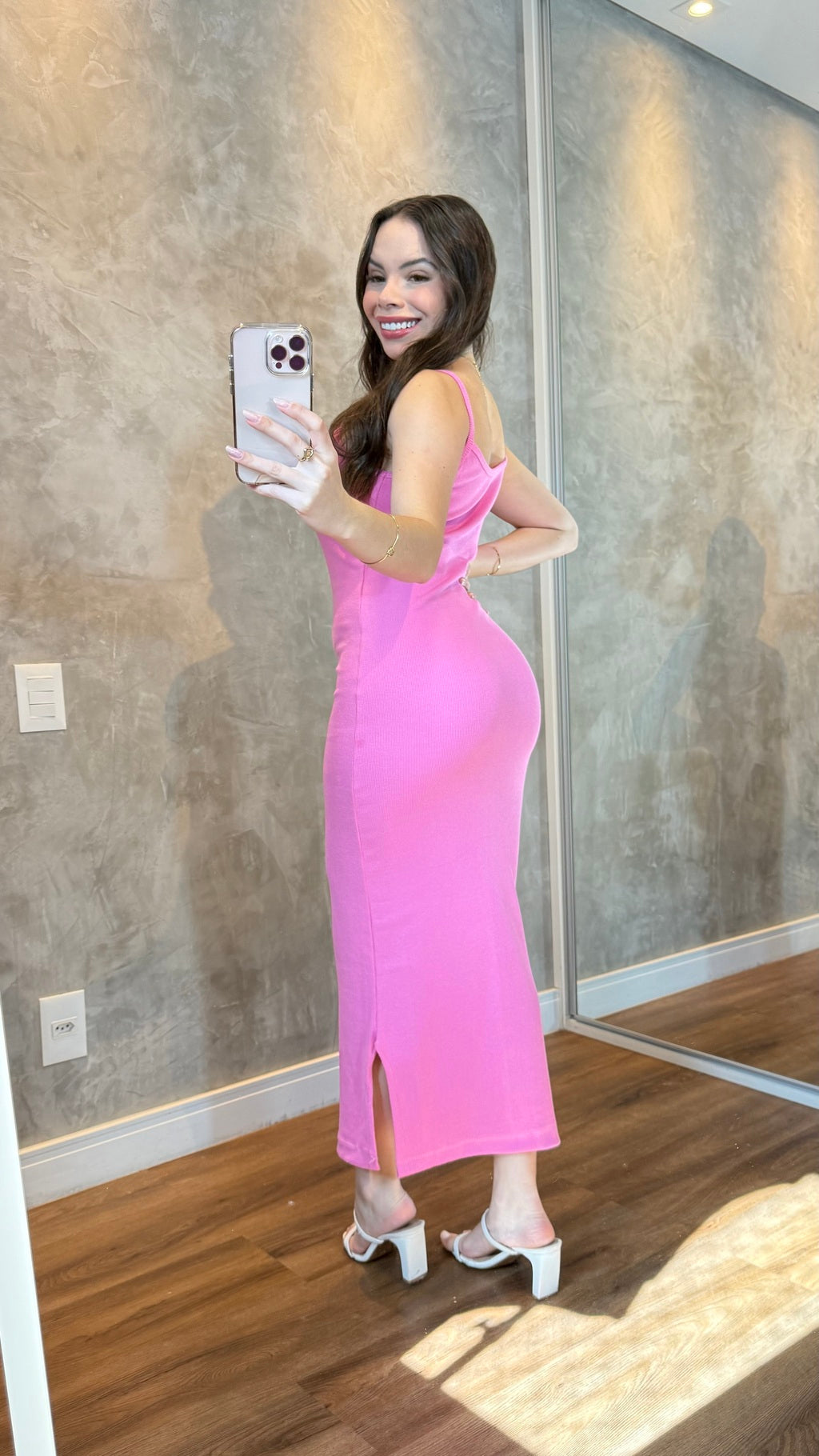 Vestido Kezia ribana canelado