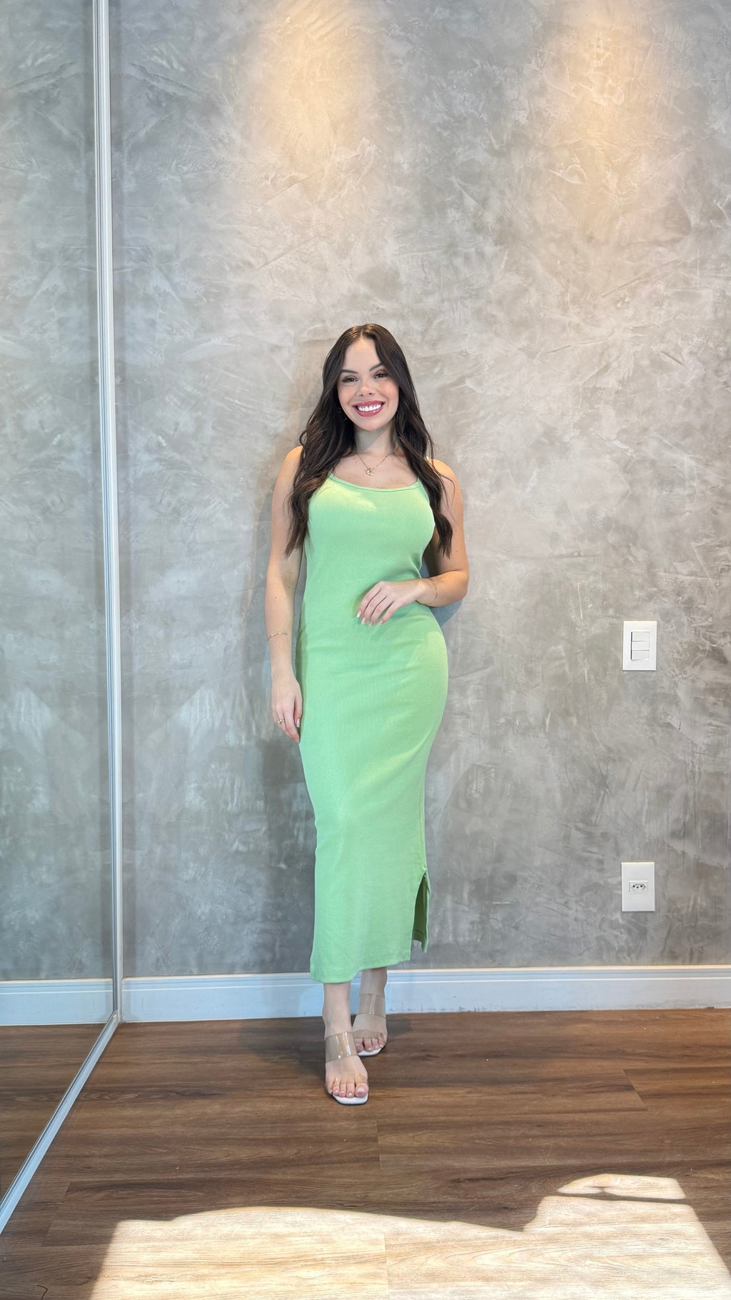 Vestido Kezia ribana canelado