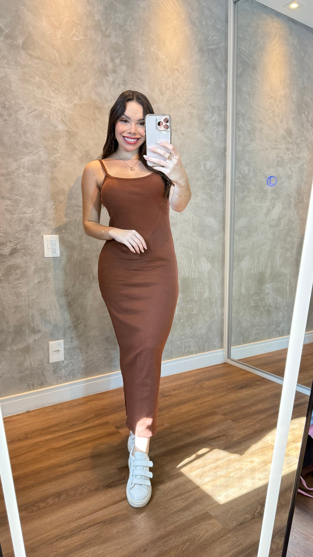 Vestido Kezia ribana canelado