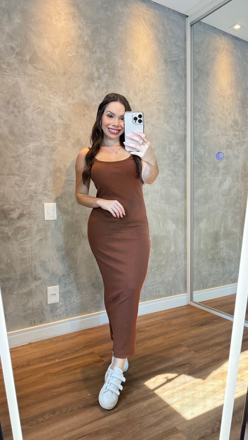 Vestido Kezia ribana canelado