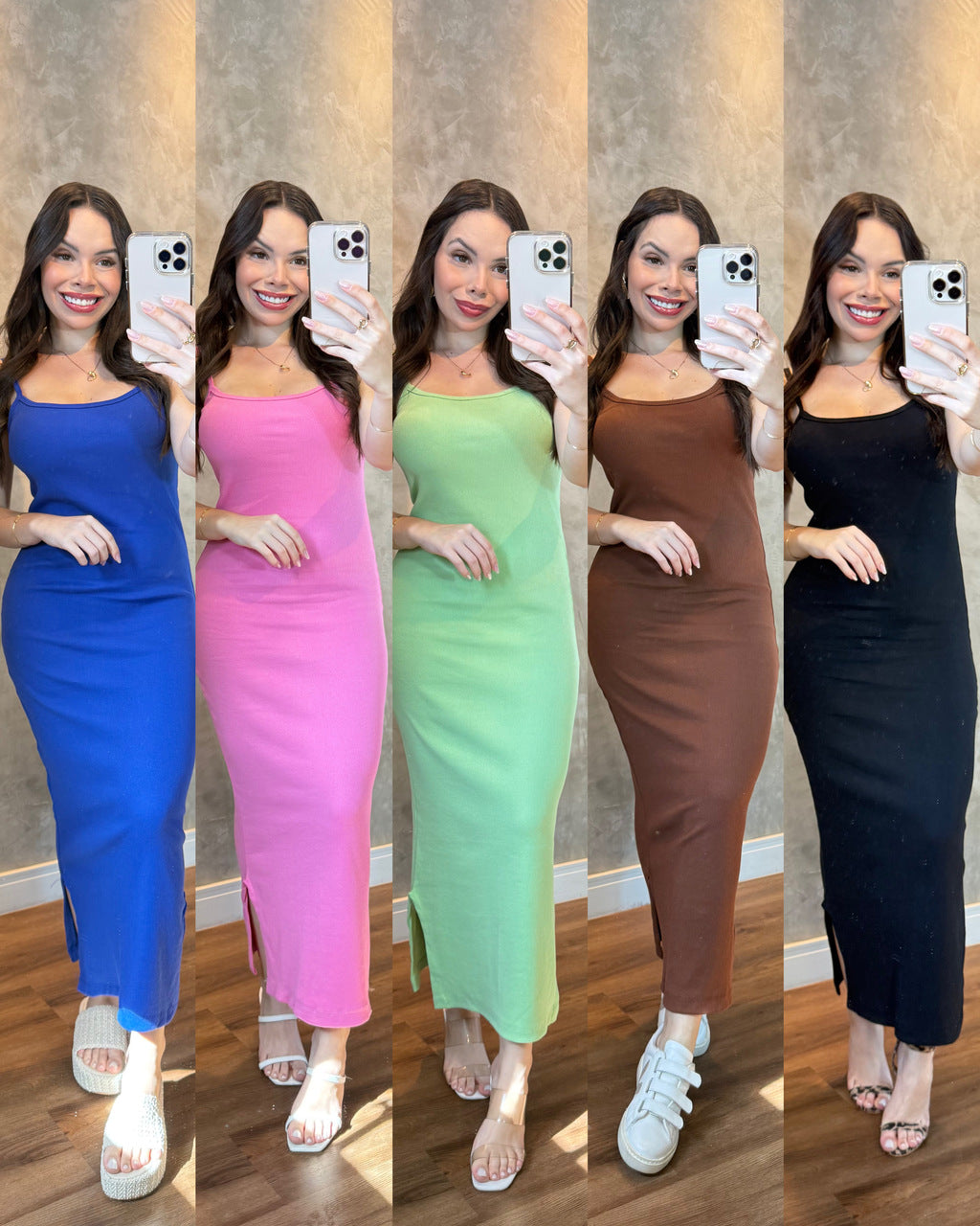 Vestido Kezia ribana canelado