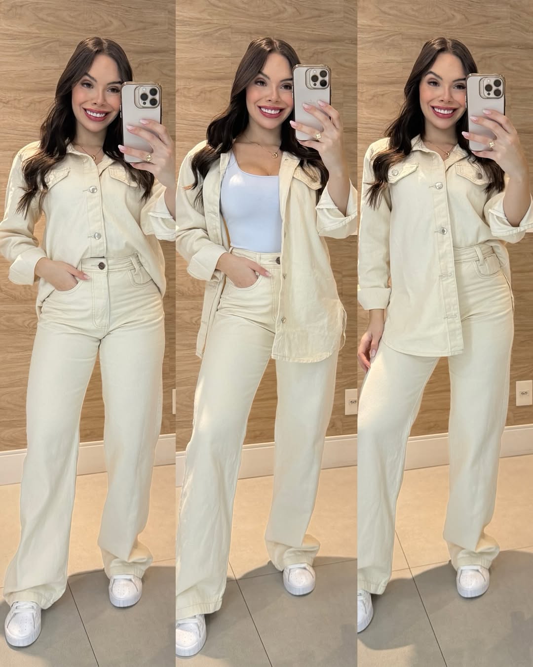 Conjunto Camisa Jeans Calça Linho